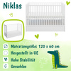 2in1 Kinderbett 120x60 NIKLAS weiss