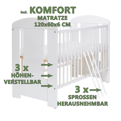 LCP Kids Kinderbett 120x60 cm SNOW