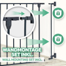 Baby Kaminschutzgitter mit Automatik T&uuml;r - Metall Graphit