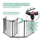 Baby Kaminschutzgitter mit Automatik T&uuml;r - Metall Graphit