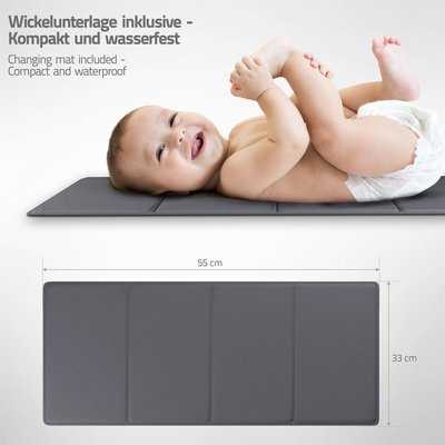 LCP Kids RIO Wickeltasche 5 teilig Grau
