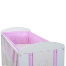 Baby Bettnestchen STARS 420x30 cm rosa & weisse Sterne