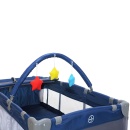 Kinder Reisebett TURIO mit Wickelauflage & Spielbogen blau
