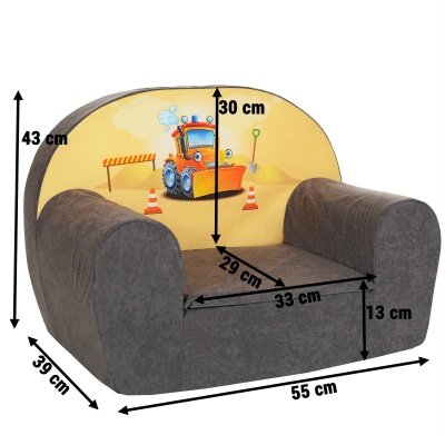 Mini Sessel Baustelle grau