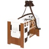 LCP Kids Kinderbett Elefant Braun 120x60 cm mit Bettwäscheset und Bettkasten